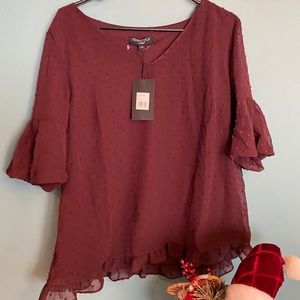 Maroon/burgundy blouse. NWT